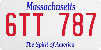 MA license plate 6TT787