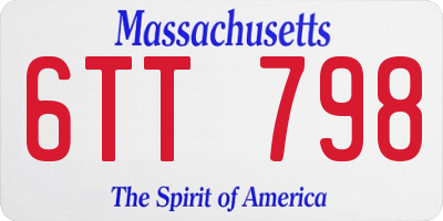 MA license plate 6TT798