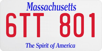 MA license plate 6TT801