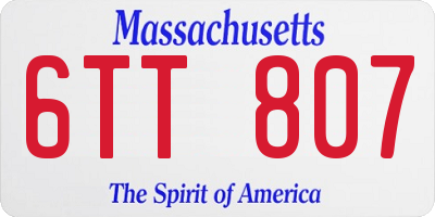 MA license plate 6TT807
