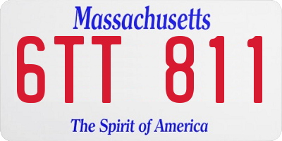 MA license plate 6TT811