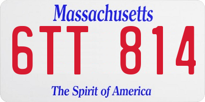 MA license plate 6TT814