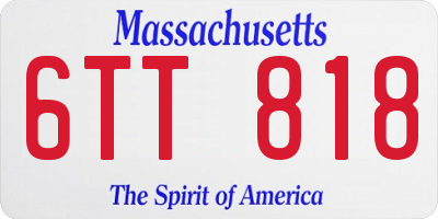 MA license plate 6TT818