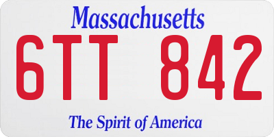 MA license plate 6TT842