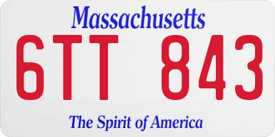 MA license plate 6TT843