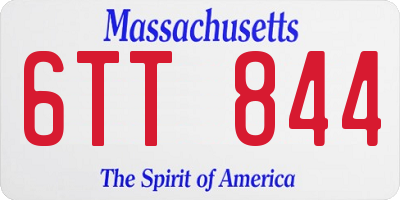 MA license plate 6TT844