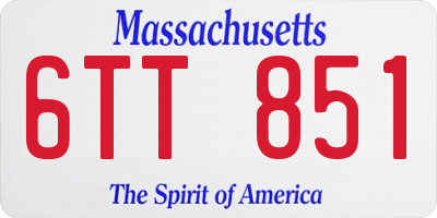 MA license plate 6TT851