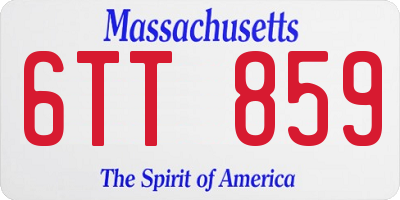 MA license plate 6TT859