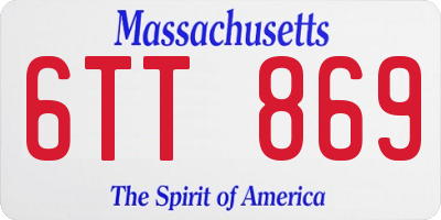 MA license plate 6TT869