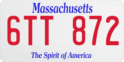 MA license plate 6TT872