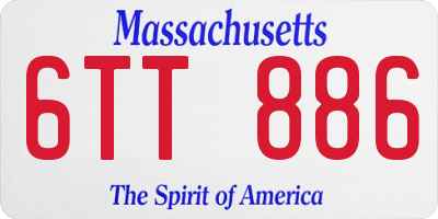 MA license plate 6TT886