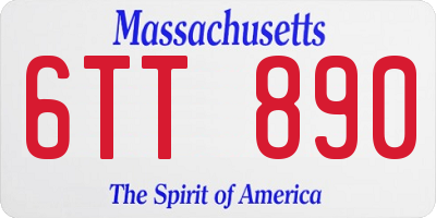 MA license plate 6TT890