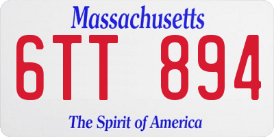 MA license plate 6TT894
