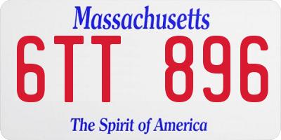 MA license plate 6TT896