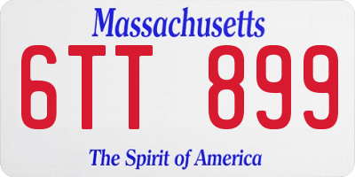 MA license plate 6TT899
