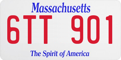 MA license plate 6TT901