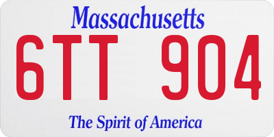MA license plate 6TT904