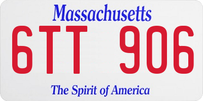 MA license plate 6TT906