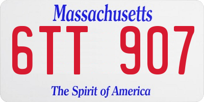 MA license plate 6TT907