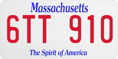 MA license plate 6TT910