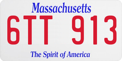 MA license plate 6TT913