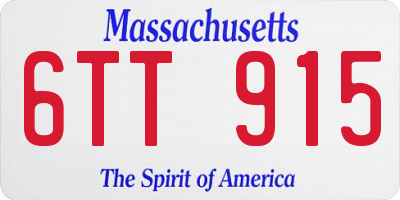 MA license plate 6TT915