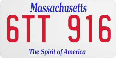 MA license plate 6TT916