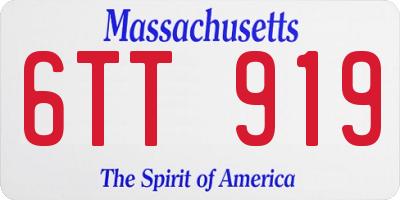 MA license plate 6TT919
