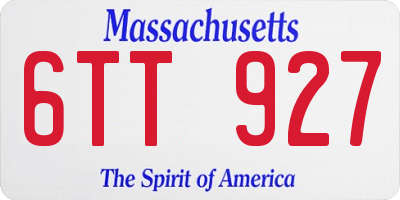 MA license plate 6TT927