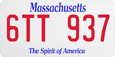MA license plate 6TT937