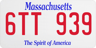 MA license plate 6TT939