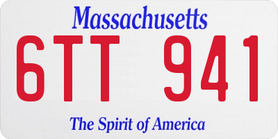 MA license plate 6TT941
