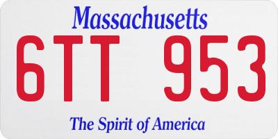MA license plate 6TT953