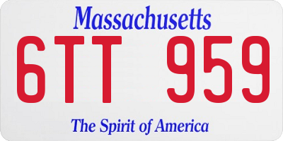 MA license plate 6TT959