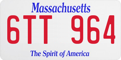 MA license plate 6TT964