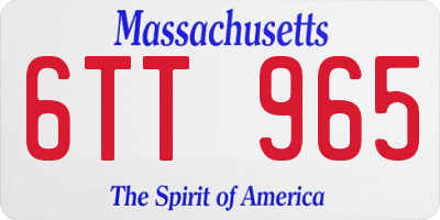 MA license plate 6TT965