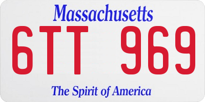MA license plate 6TT969
