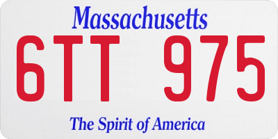 MA license plate 6TT975