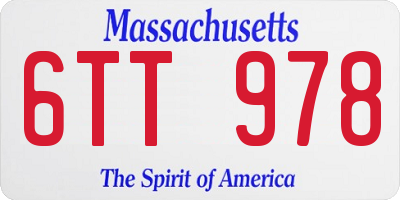 MA license plate 6TT978