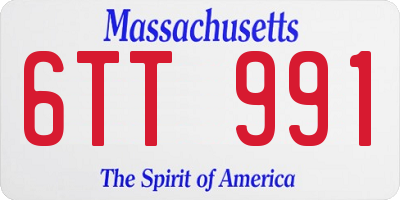 MA license plate 6TT991