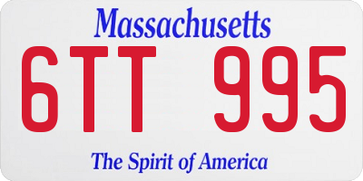 MA license plate 6TT995