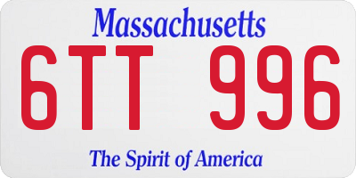 MA license plate 6TT996