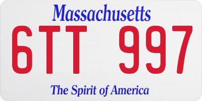 MA license plate 6TT997