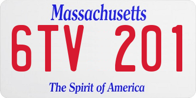 MA license plate 6TV201