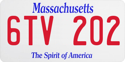 MA license plate 6TV202