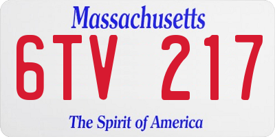 MA license plate 6TV217