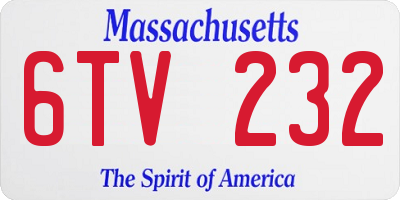 MA license plate 6TV232