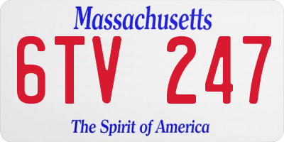 MA license plate 6TV247