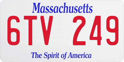 MA license plate 6TV249