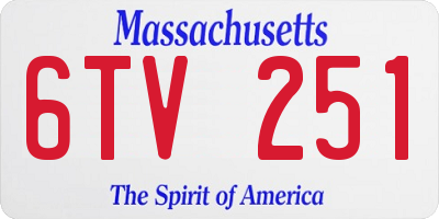 MA license plate 6TV251
